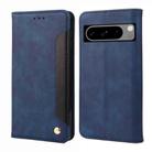 For Google Pixel 8 Skin Feel Splicing Leather Phone Case(Blue) - 1