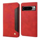 For Google Pixel 8 Skin Feel Splicing Leather Phone Case(Red) - 1