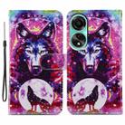For OPPO A38 4G Painted Pattern Horizontal Flip Leather Phone Case(Wolf Totem) - 1