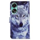 For OPPO A38 4G Painted Pattern Horizontal Flip Leather Phone Case(White Wolf) - 3