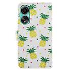 For OPPO A38 4G Painted Pattern Horizontal Flip Leather Phone Case(Pineapple) - 3