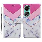 For OPPO A38 4G Painted Pattern Horizontal Flip Leather Phone Case(Smoke Marble) - 1