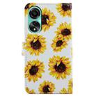 For OPPO A38 4G Painted Pattern Horizontal Flip Leather Phone Case(Sunflower) - 3