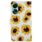 For OPPO A58 4G Painted Pattern Horizontal Flip Leather Phone Case(Sunflower) - 3