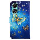 For OPPO A78 4G Painted Pattern Horizontal Flip Leather Phone Case(Butterfly) - 3