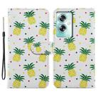 For OPPO A79 5G / A2 5G Painted Pattern Horizontal Flip Leather Phone Case(Pineapple) - 1