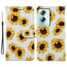 For OPPO A79 5G / A2 5G Painted Pattern Horizontal Flip Leather Phone Case(Sunflower) - 1