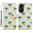 For OPPO A98 Painted Pattern Horizontal Flip Leather Phone Case(Pineapple) - 1