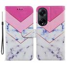 For OPPO A98 Painted Pattern Horizontal Flip Leather Phone Case(Smoke Marble) - 1