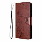 For Motorola Moto G54 Butterfly Flower Pattern Flip Leather Phone Case(Brown) - 2