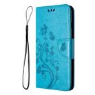 For Motorola Moto G54 Butterfly Flower Pattern Flip Leather Phone Case(Blue) - 2