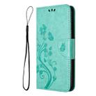 For Motorola Moto G54 Butterfly Flower Pattern Flip Leather Phone Case(Green) - 2