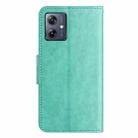 For Motorola Moto G54 Butterfly Flower Pattern Flip Leather Phone Case(Green) - 3