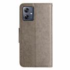 For Motorola Moto G54 Butterfly Flower Pattern Flip Leather Phone Case(Grey) - 3