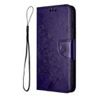 For Motorola Moto G54 Butterfly Flower Pattern Flip Leather Phone Case(Dark Purple) - 2