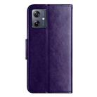 For Motorola Moto G54 Butterfly Flower Pattern Flip Leather Phone Case(Dark Purple) - 3