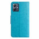For Motorola Moto G35 Butterfly Flower Pattern Flip Leather Phone Case(Blue) - 3