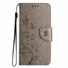 For Motorola Moto G35 Butterfly Flower Pattern Flip Leather Phone Case(Grey) - 2