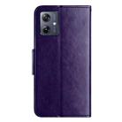 For Motorola Moto G35 Butterfly Flower Pattern Flip Leather Phone Case(Dark Purple) - 3