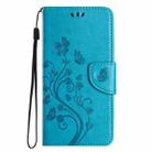 For Motorola Moto G55 Butterfly Flower Pattern Flip Leather Phone Case(Blue) - 2