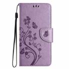 For Motorola Moto G55 Butterfly Flower Pattern Flip Leather Phone Case(Light Purple) - 2