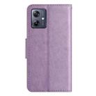 For Motorola Moto G55 Butterfly Flower Pattern Flip Leather Phone Case(Light Purple) - 3