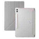 For Samsung Galaxy Tab S9 Clear Acrylic Deformation Leather Tablet Case(Grey) - 1