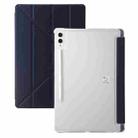 For Samsung Galaxy Tab S9 Clear Acrylic Deformation Leather Tablet Case(Dark Blue) - 1
