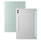 For Samsung Galaxy Tab S9 Clear Acrylic Deformation Leather Tablet Case(Green) - 1