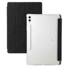 For Samsung Galaxy Tab S10 FE / S9 FE Clear Acrylic Deformation Leather Tablet Case(Black) - 1