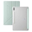 For Samsung Galaxy Tab S9 FE+ Clear Acrylic Deformation Leather Tablet Case(Green) - 1