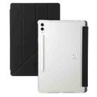 For Samsung Galaxy Tab S9 FE+ Clear Acrylic Deformation Leather Tablet Case(Black) - 1