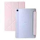 For Samsung Galaxy Tab A9 Clear Acrylic Deformation Leather Tablet Case(Pink) - 1