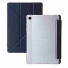 For Samsung Galaxy Tab A9 Clear Acrylic Deformation Leather Tablet Case(Dark Blue) - 1