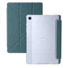 For Samsung Galaxy Tab A9 Clear Acrylic Deformation Leather Tablet Case(Deep Green) - 1