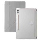 For Samsung Galaxy Tab S10 FE+ Clear Acrylic Deformation Leather Tablet Case(Grey) - 1