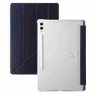 For Samsung Galaxy Tab S10 FE+ Clear Acrylic Deformation Leather Tablet Case(Dark Blue) - 1