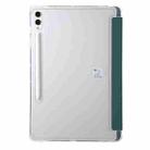 For Samsung Galaxy Tab S10 FE+ Clear Acrylic Deformation Leather Tablet Case(Deep Green) - 3