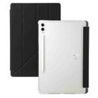 For Samsung Galaxy Tab S10 FE+ Clear Acrylic Deformation Leather Tablet Case(Black) - 1