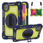 For Redmi Pad SE 8.7 4G 360 Degree Rotation PC Contrast Silicone Tablet Case(Navy Blue + Yellow Green) - 1