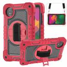 For Redmi Pad SE 8.7 4G 360 Degree Rotation PC Contrast Silicone Tablet Case(Red + Black) - 1