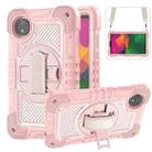For Redmi Pad SE 8.7 4G 360 Degree Rotation PC Contrast Silicone Tablet Case(Rose Gold) - 1