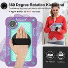 For Redmi Pad SE 8.7 4G 360 Degree Rotation PC Contrast Silicone Tablet Case(Purple + Mint Green) - 3