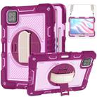 For Xiaomi Pad 7 / 7 Pro 360 Degree Rotation PC Contrast Silicone Tablet Case(Rose Red + Pink) - 1