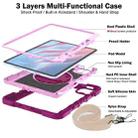 For Xiaomi Pad 7 / 7 Pro 360 Degree Rotation PC Contrast Silicone Tablet Case(Rose Red + Pink) - 3