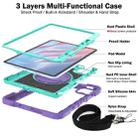 For Xiaomi Pad 7 / 7 Pro 360 Degree Rotation PC Contrast Silicone Tablet Case(Purple + Mint Green) - 3