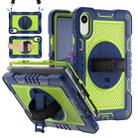 For Xiaomi Redmi Pad 2 360 Degree Rotation PC Contrast Silicone Tablet Case(Navy Blue + Yellow Green) - 2