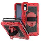 For Xiaomi Redmi Pad 2 360 Degree Rotation PC Contrast Silicone Tablet Case(Red + Black) - 1