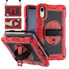 For Xiaomi Redmi Pad 2 360 Degree Rotation PC Contrast Silicone Tablet Case(Red + Black) - 2