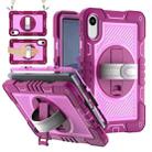 For Xiaomi Redmi Pad 2 360 Degree Rotation PC Contrast Silicone Tablet Case(Rose Red + Pink) - 2